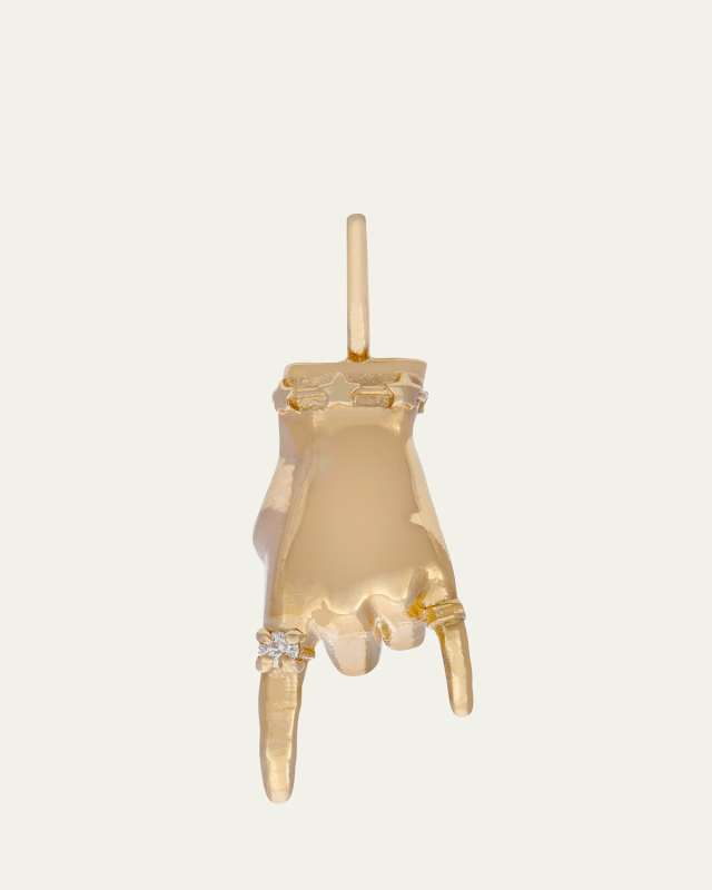 14K Yellow Gold Rock On LadyFinger Pendant with Diamond